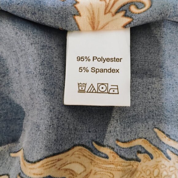 Men's Kimono Blue Robe Gold Dragon Print - Picture 2 of 10